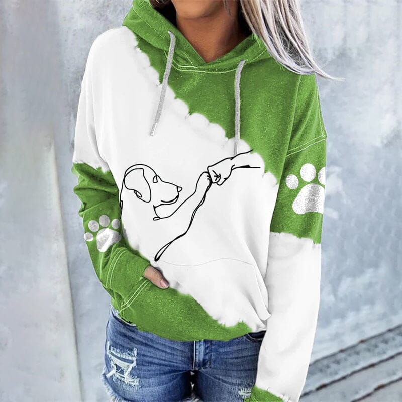 Lässiger Damen Hoodie Digitaldruck Grau