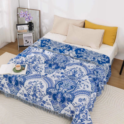 Paisley Baumwolldecke mit Quasten - Norvielle