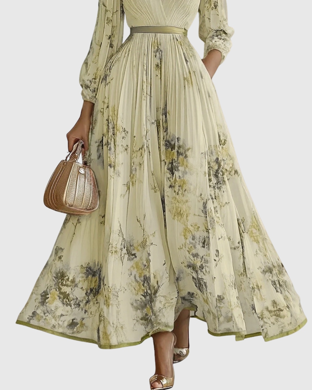 Isabella Damen Ärmelloses Blumenkleid Midi Geplissiert