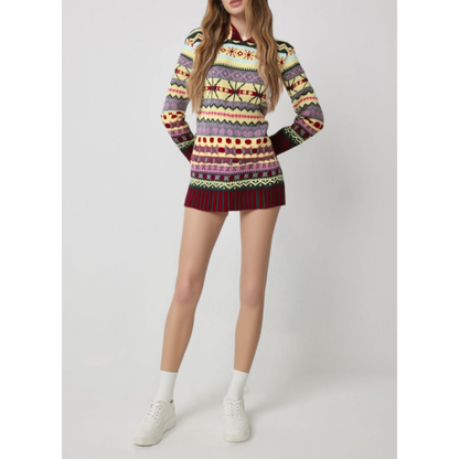 Norweger Strickpullover Damen Mini