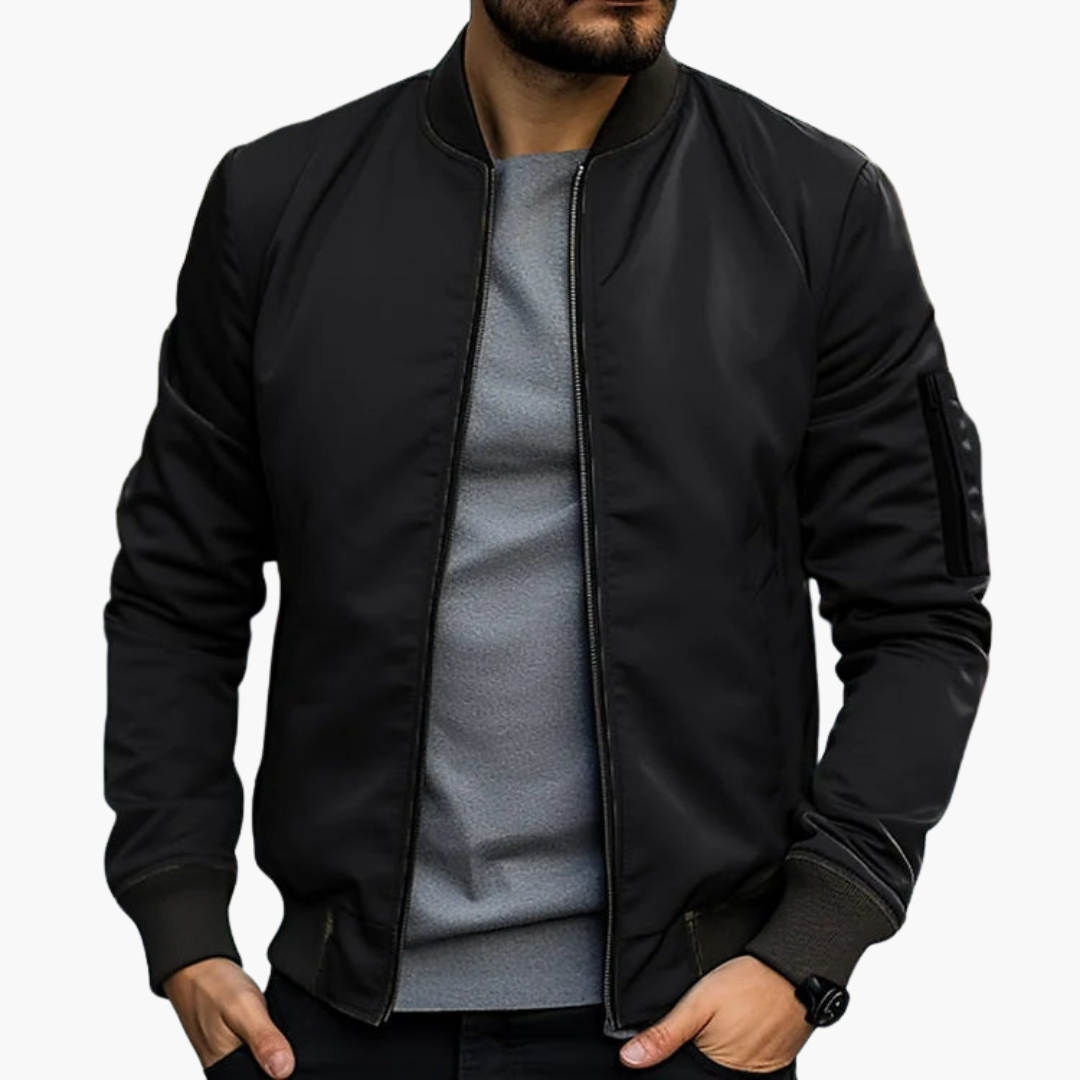 Herren Winterjacke Bomberjacke Modern Schwarz - Norvielle