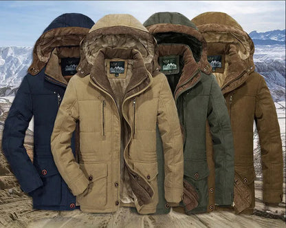 Herren Winterjacke Lang Mit Kapuze Schwarz - Norvielle