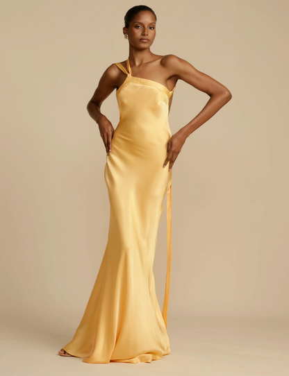 Damen Satin Kleid Glänzend Sommerfarben