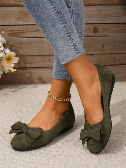 Damen Orthopädische Flache Schuhe mit Fliege