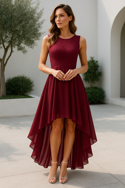 Damen Hochzeitskleid High-Low-Schnitt Schwarz - Norvielle