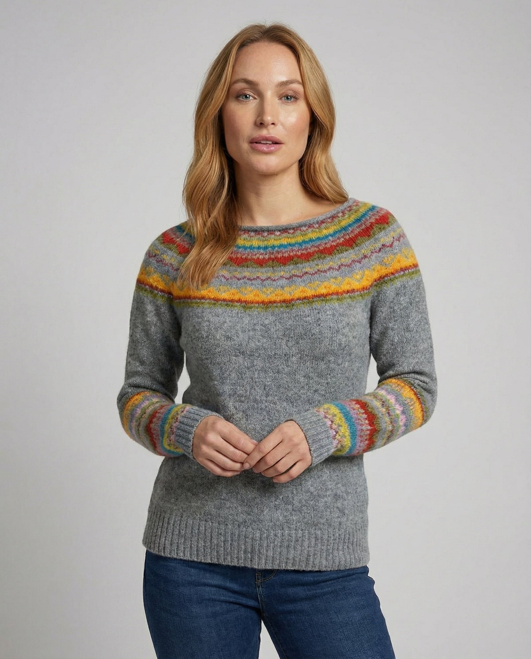 Retro Print Damen Langarm-Pullover - Norvielle