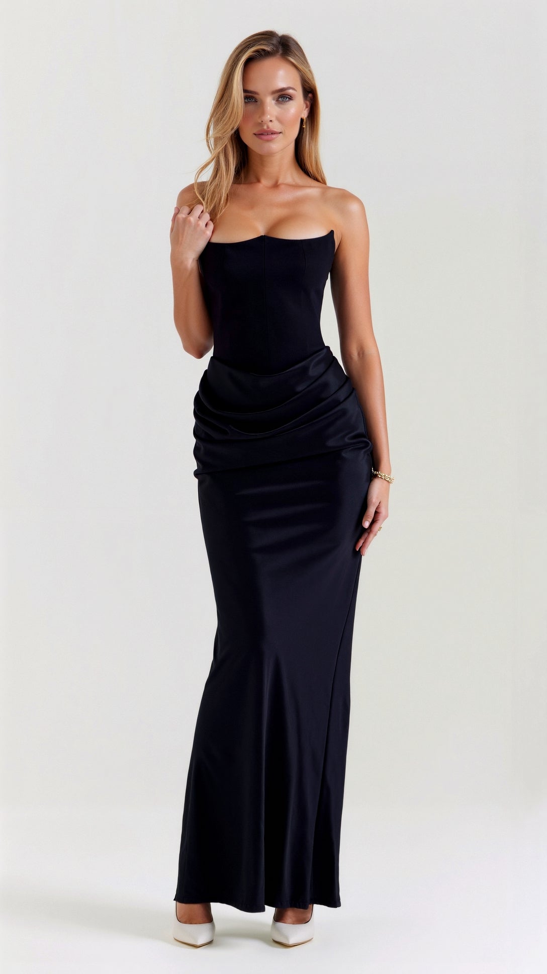 Damen Säulenmaxikleid Hochzeitsgästekleid Lang - Norvielle
