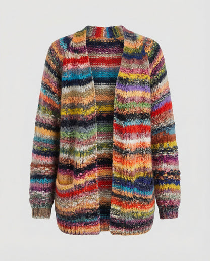 Damen Strickjacke Bunt Gestreift