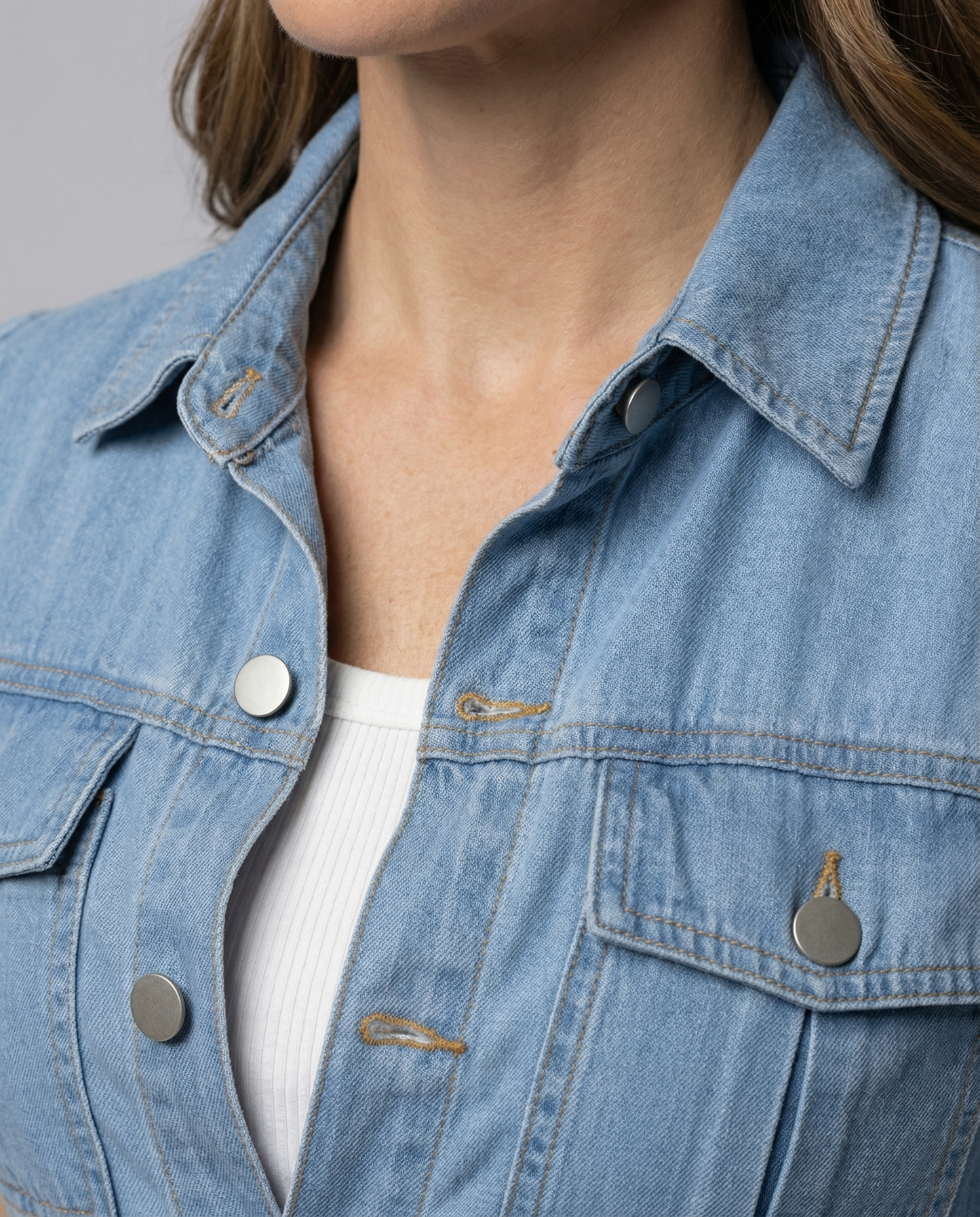 Norvielle Damen Denim Kleid Trendy