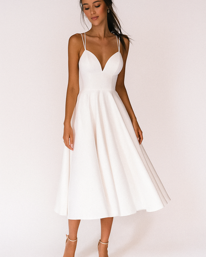 Damen Träger Midi Kleid für Hochzeitsgäste - Norvielle