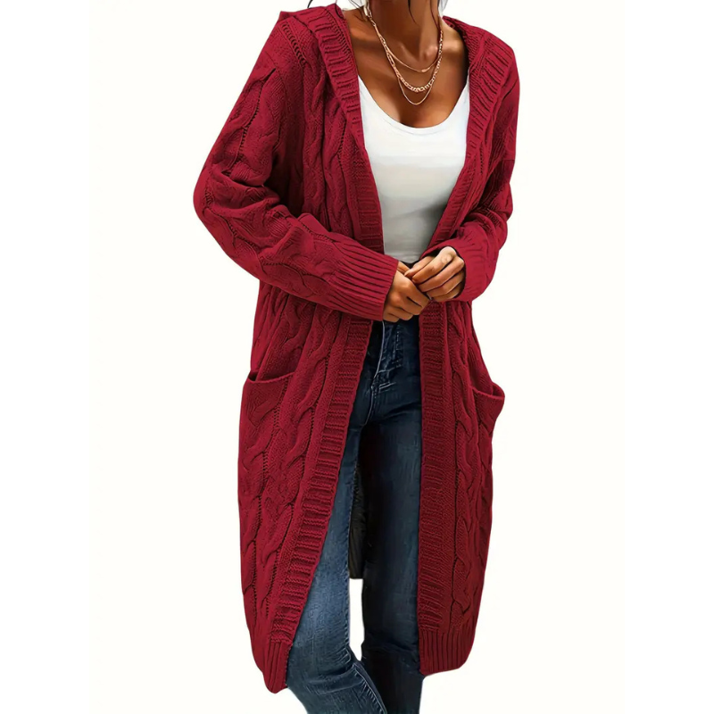 Damen Cardigan Lang Strickjacke Mit Taschen - Norvielle