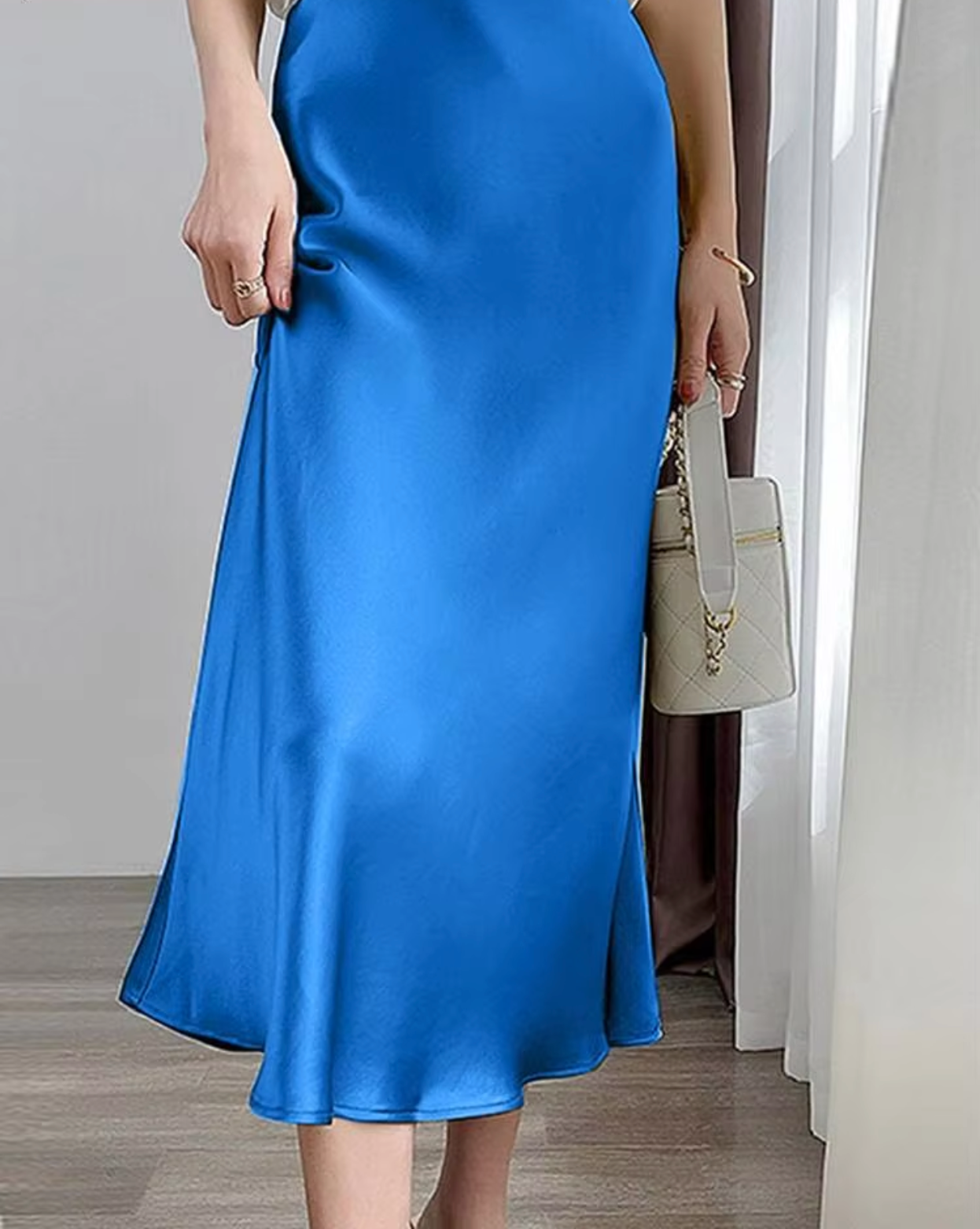 Eleganter Damen Seidenrock Schwarz - Norvielle
