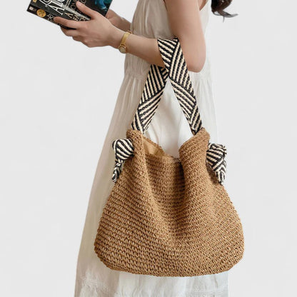 Damen Schultertasche Boho Stil Leder Braun - Norvielle