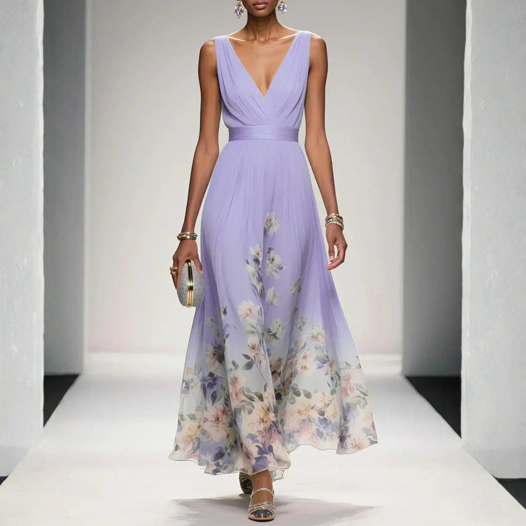 Damen Hochzeitsgästekleid Blumenmuster Kleid - Norvielle