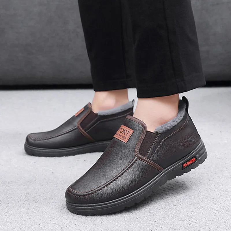 Herren Winter Slip-On Schuhe Warmfutter Mittlerer Schnitt Bequem - Norvielle