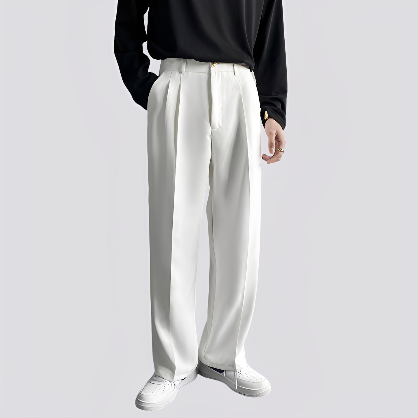 Herren Freizeithose Bequem Baumwolle Schwarz - Norvielle