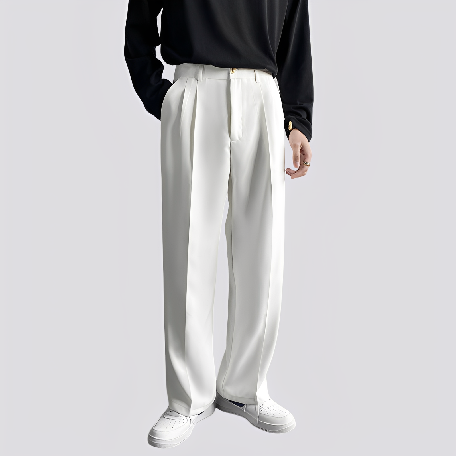 Herren Freizeithose Bequem Baumwolle Schwarz - Norvielle