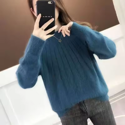 Norvielle Damen Strickpullover Kaschmirweich Rippmuster - Norvielle