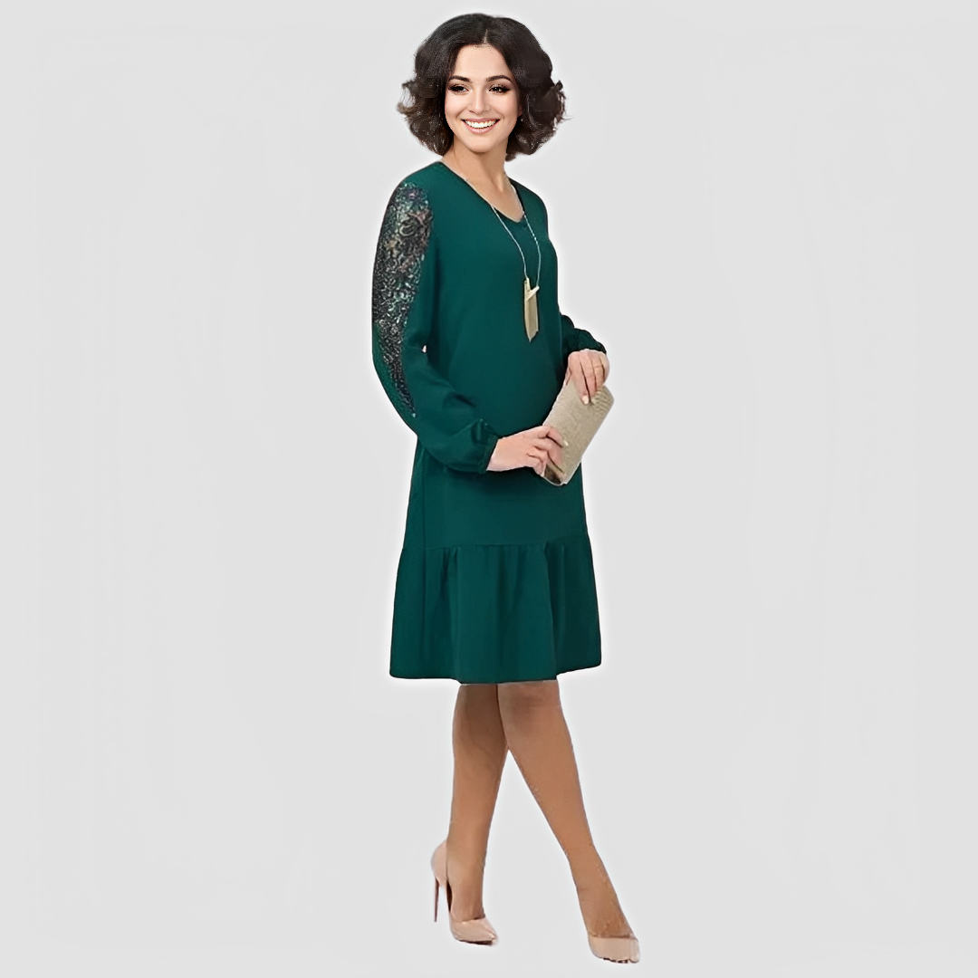 Damen Midi-Kleid Langärmlig