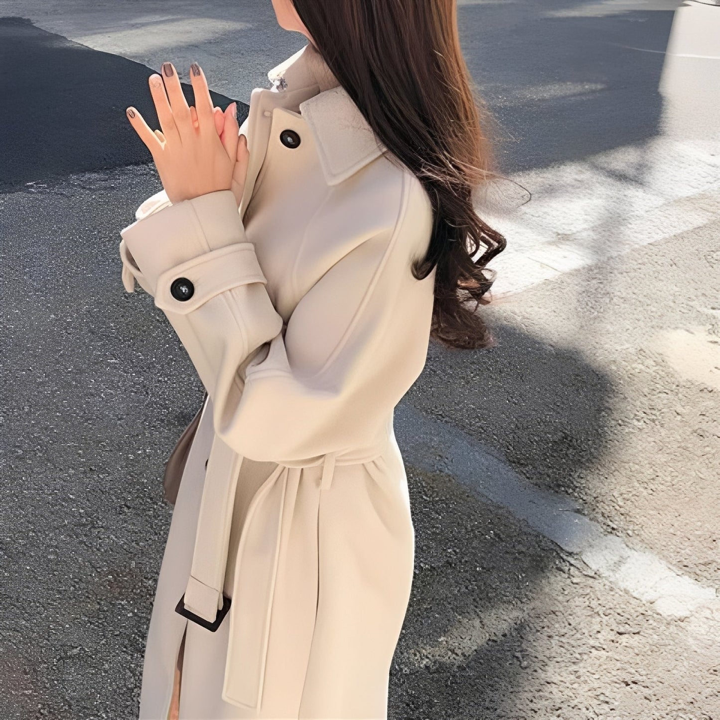 Bethany Damen Wollmantel Lang Elegent