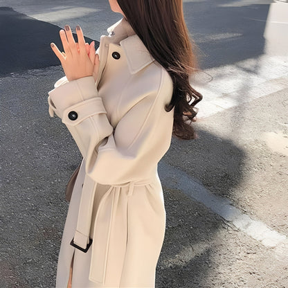 Bethany Damen Wollmantel Lang Elegent