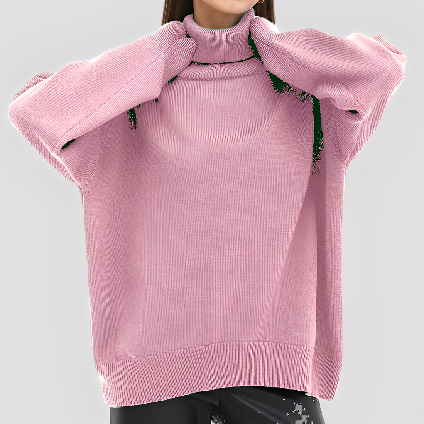 Damen Rollkragenpullover Übergroß Nylah