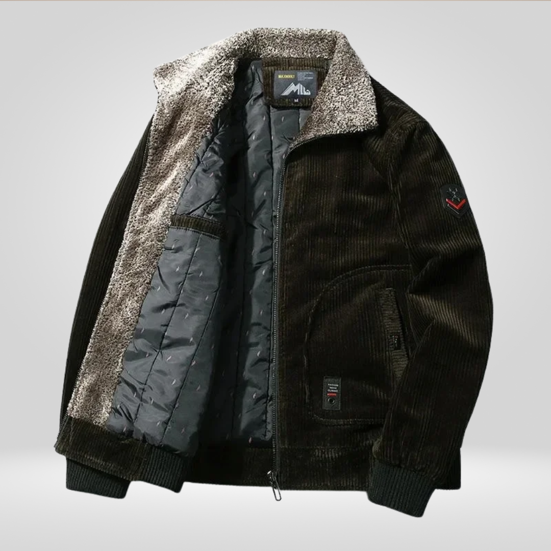 Herren Winterjacke Kragenbetont Wollig