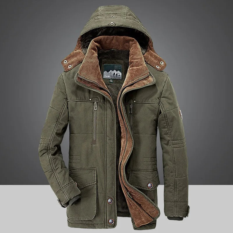 Herren Winterjacke Lang Mit Kapuze