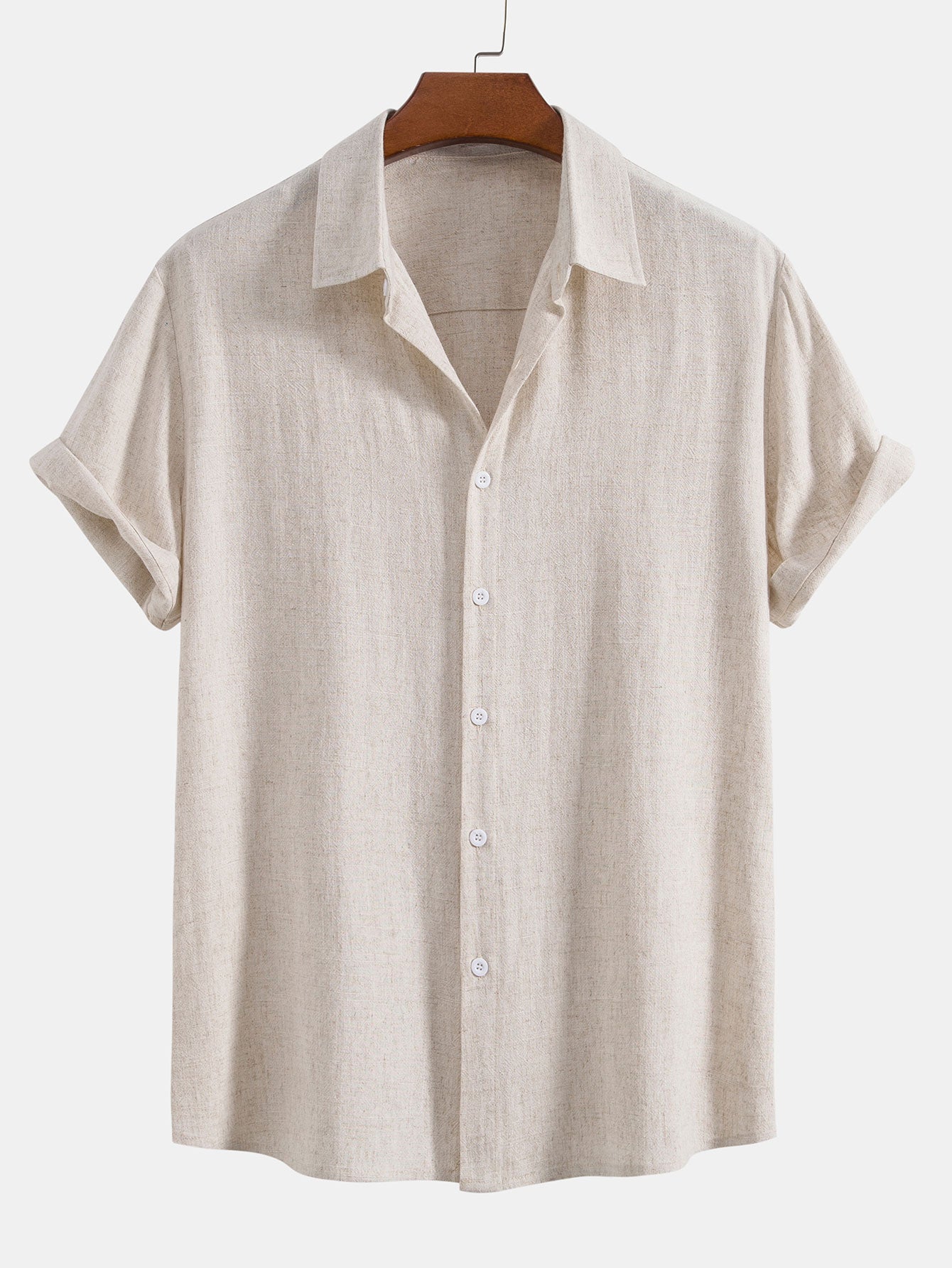 Herren Sommeranzug Slim Fit Baumwolle Beige