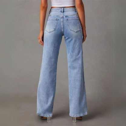 Damen High-Rise Jeans Weite Beine Denim