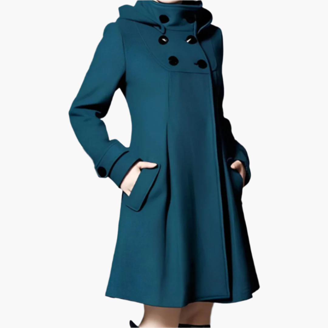 Damen Kapuzenmantel Button-Up Elegantes Design - Norvielle