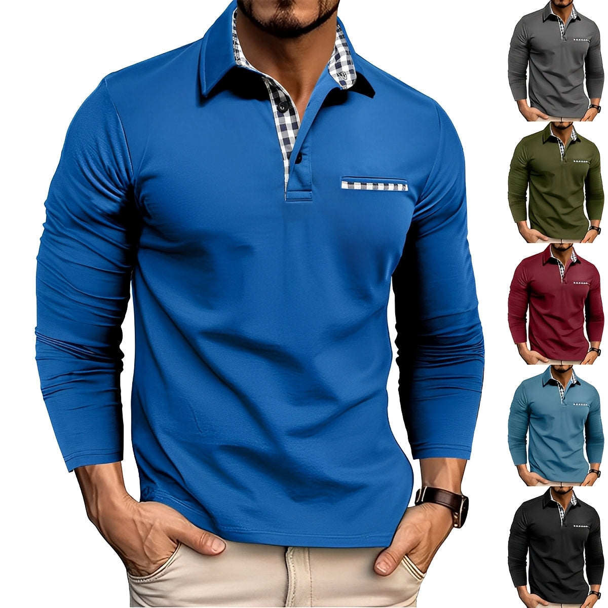 Charel Herren Poloshirt Langärmlig - Norvielle