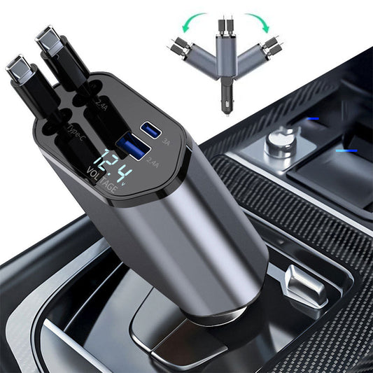 Auto Ladeadapter Aufrollbares Kabel Dualport USB - Norvielle