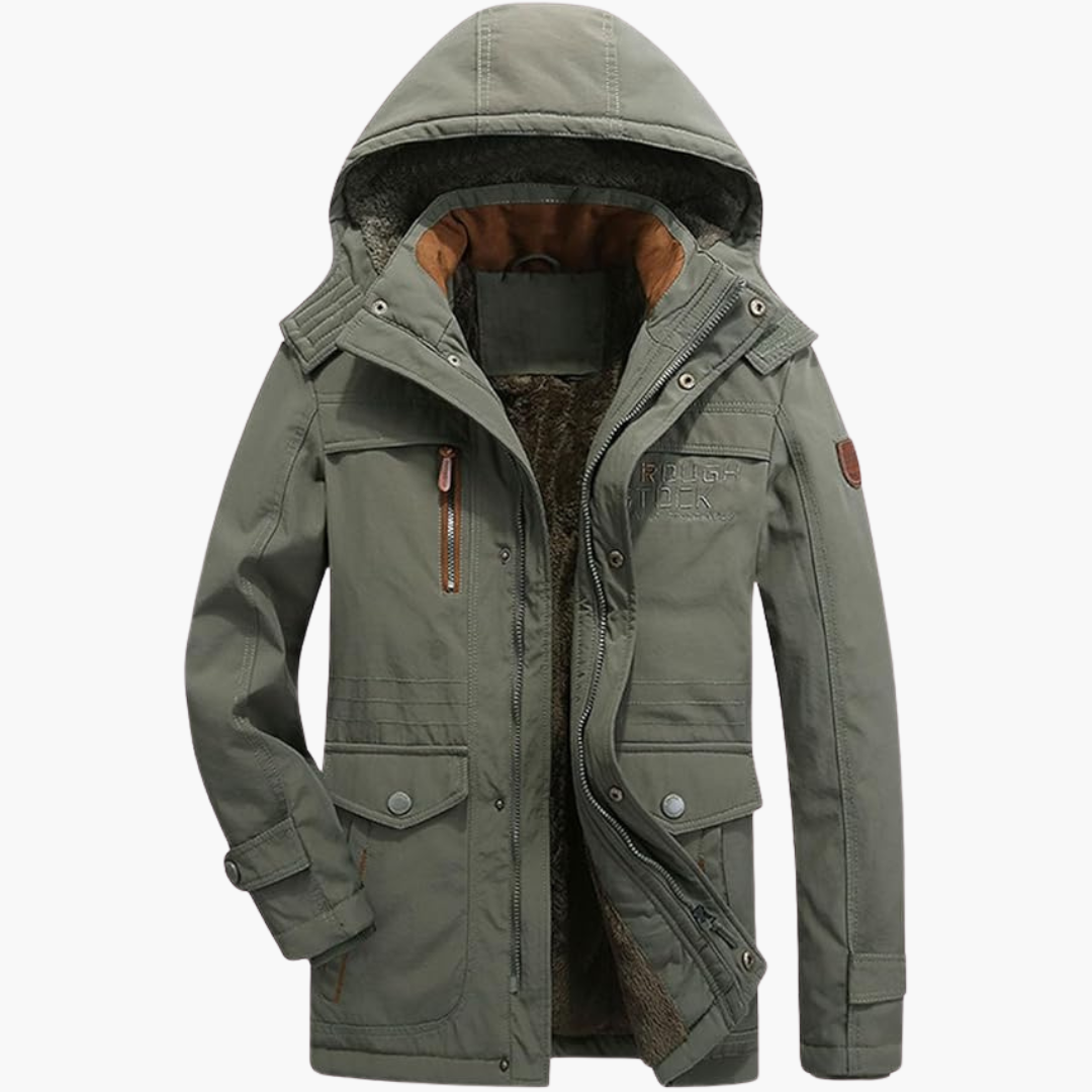 Herren Winterjacke Fleece Lang