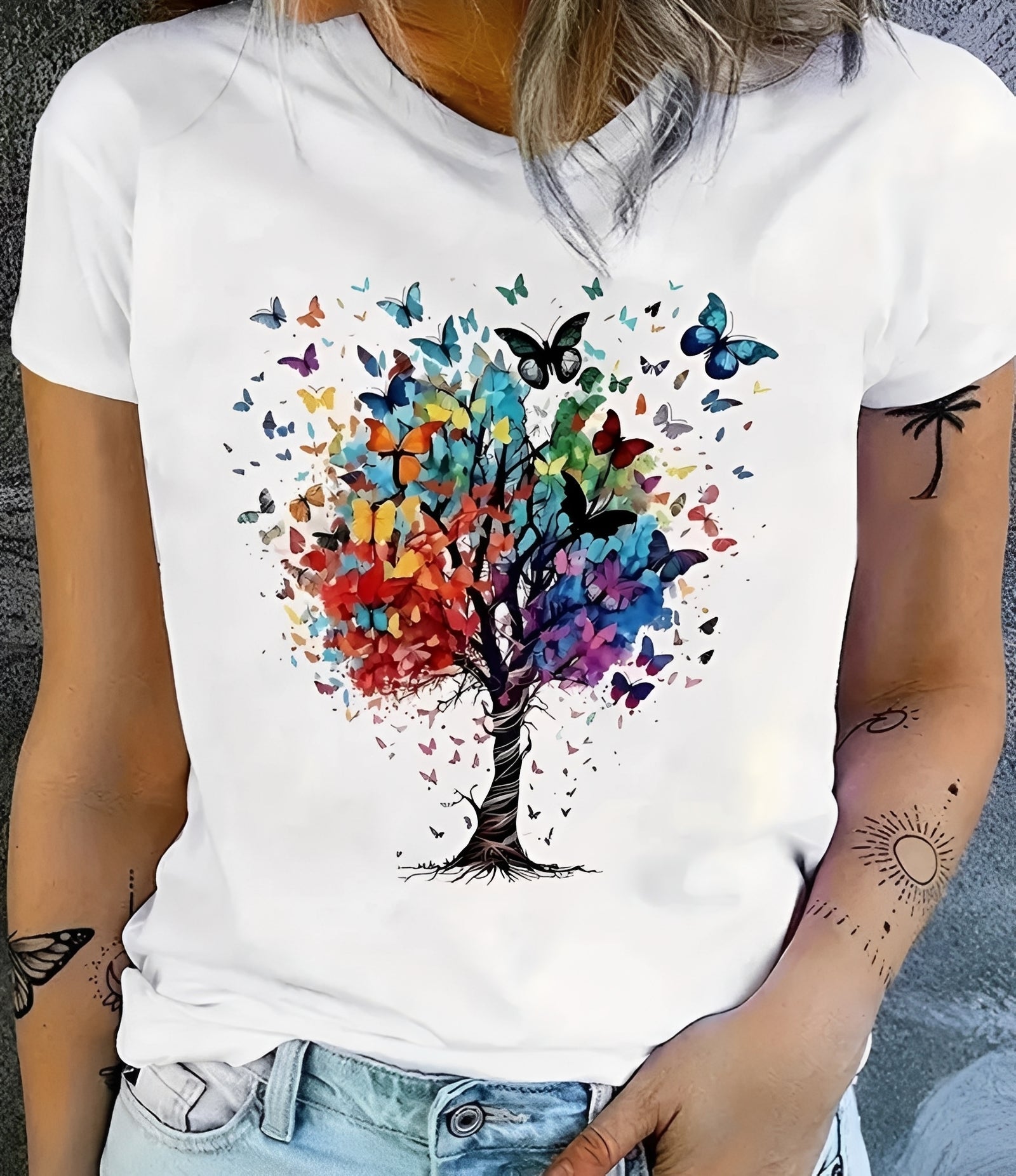 Damen T-Shirt Modisch Bedruckt - Norvielle
