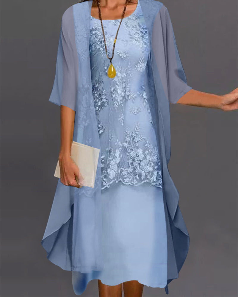 Damen Chiffon Zweiteiler Set Elegantes Sommeroutfit - Norvielle