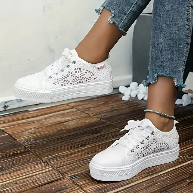 Damen Plateau Sneaker Sommer Leicht