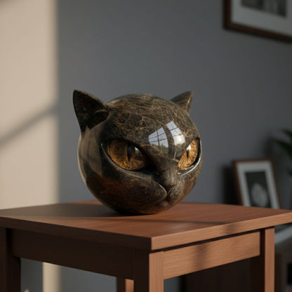 Mystica Schwarze Wächterkatze Steinfigur - Norvielle