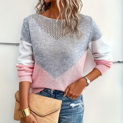 Damen Pullover Lässig Locker Geschnitten