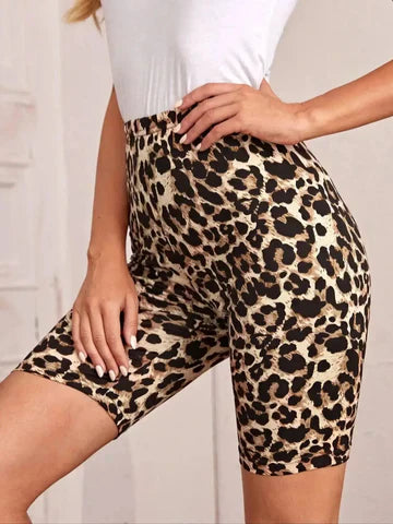 Radsportshort Leopardenmuster Damen