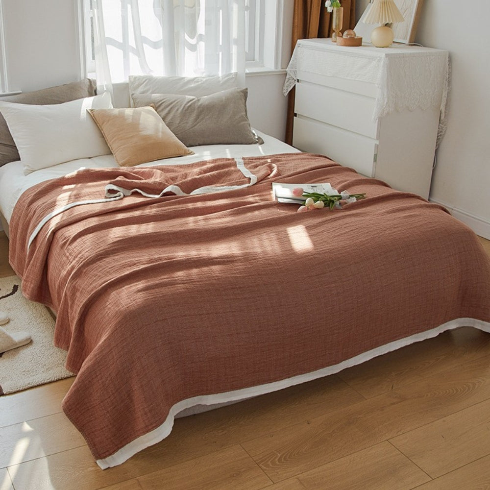 Baumwoll-Mehrschichtdecke Deluxe Musselin Weiß