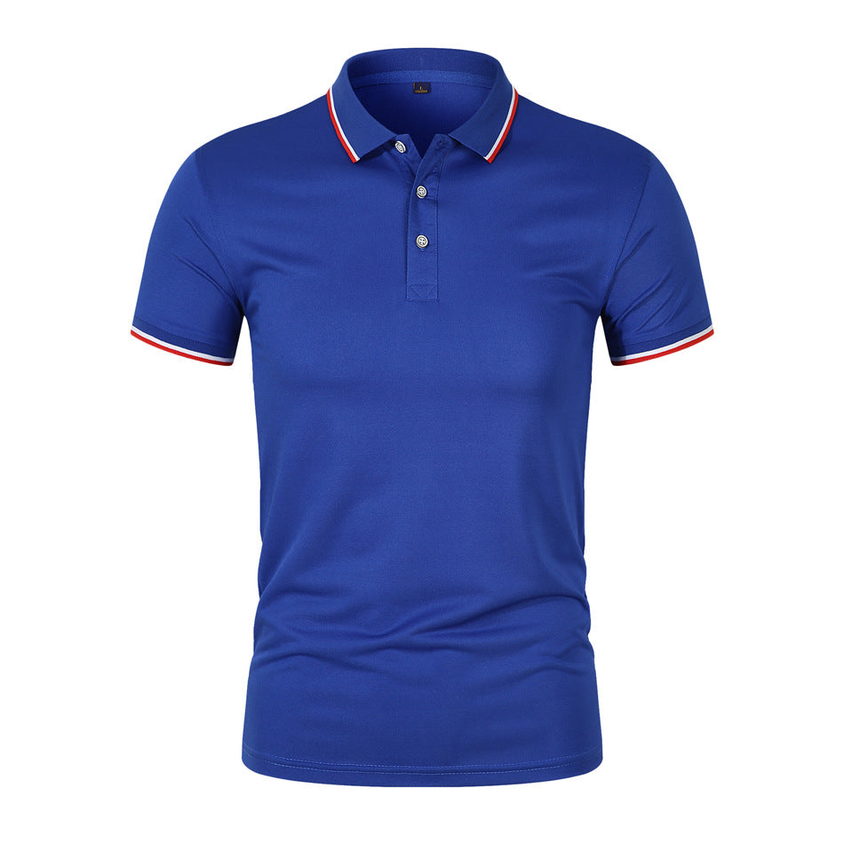 Herren Slim-Fit Poloshirt Kurzarm Baumwolle Weiß