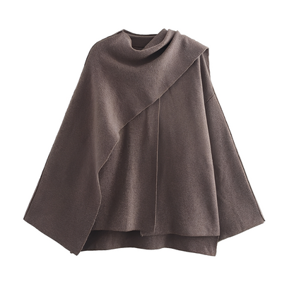Damen Strickmantel Weich Stilvoll Beige