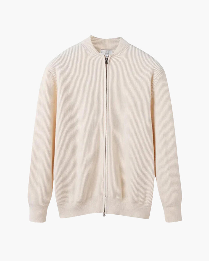 Bennett Herren Strickjacke Rippstrick Reißverschluss Dunkelblau - Norvielle