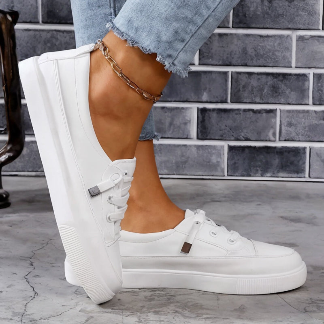 Damen Minimalistische Schnür Sneakers - Norvielle