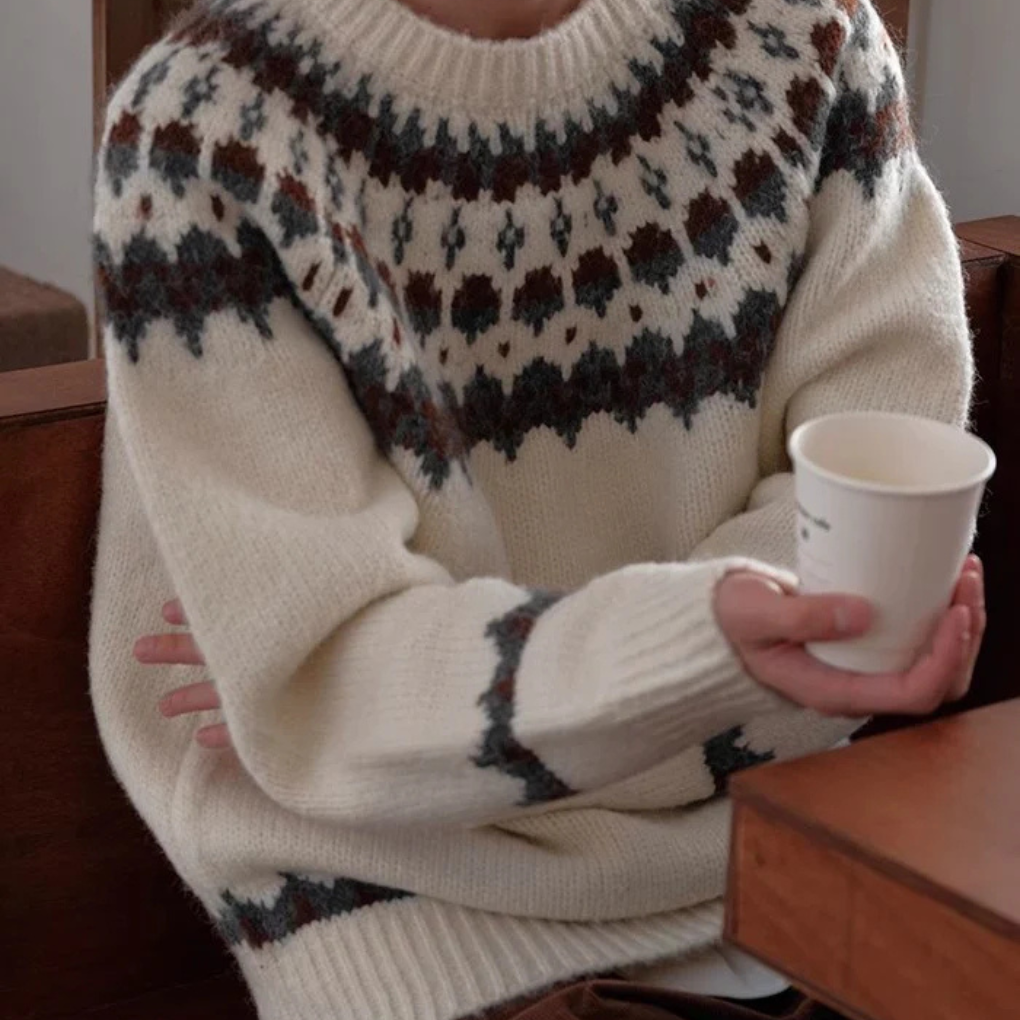 Herren Strickpullover Rundhals Vintage Design