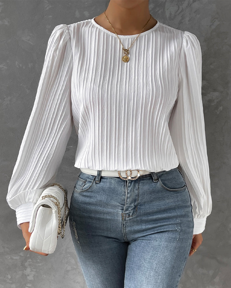 Norvielle Damen Elegantes Rundhals-Shirt