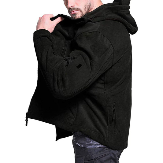 Norvielle Herren Fleecejacke Winddicht Schwarz - Norvielle