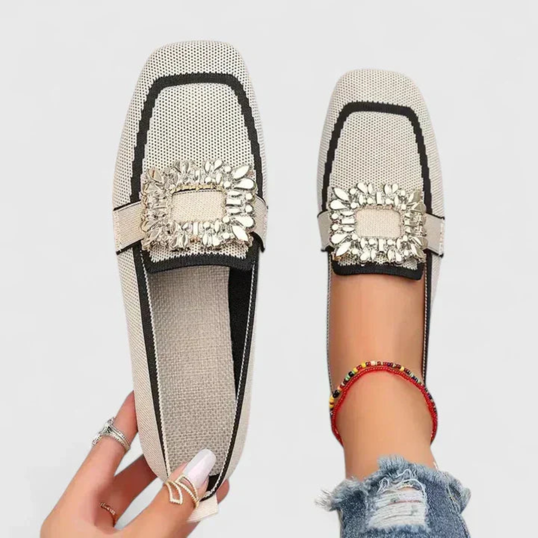 Doris Damen Slip-On Loafer Kristallschnalle - Norvielle