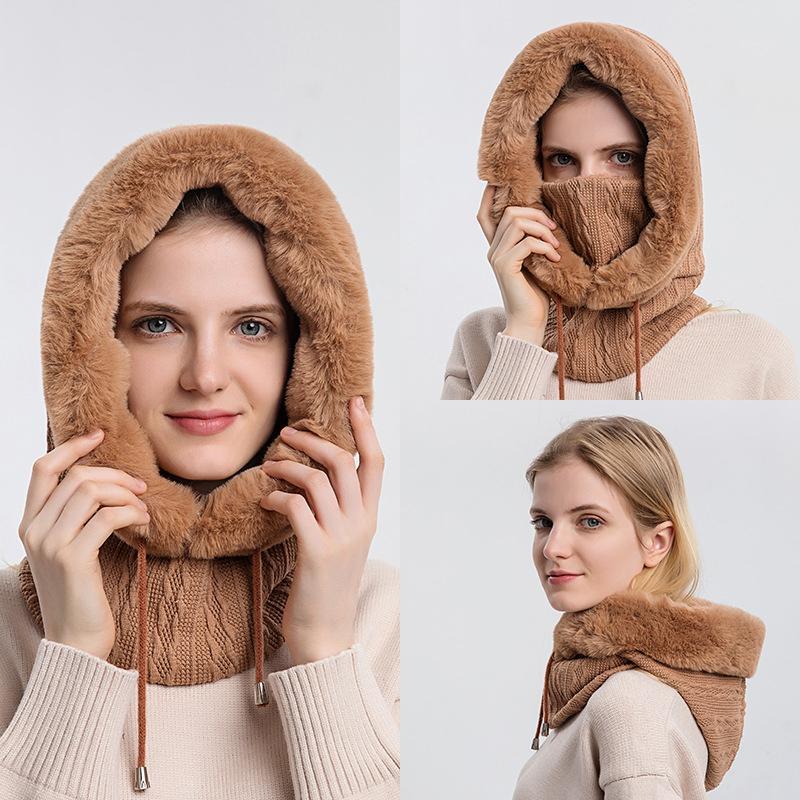 Kapuzenmütze Set Damen Warm Stilvoll